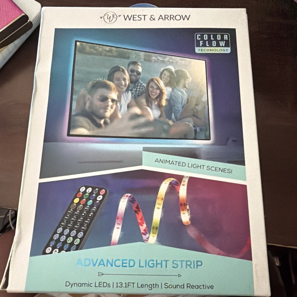 West & Arrow Advanced Color Flow LED Light Strip 13.1 ft USB Remote Sound